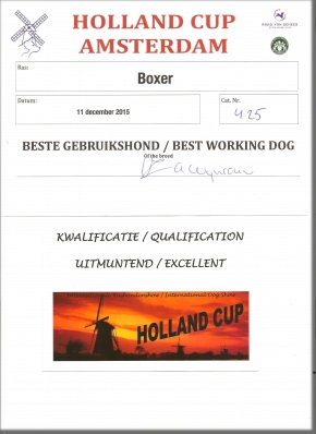 Boxer Land of Freedom's Double Trouble: Beste Gebruikshond Holland Cup 2015